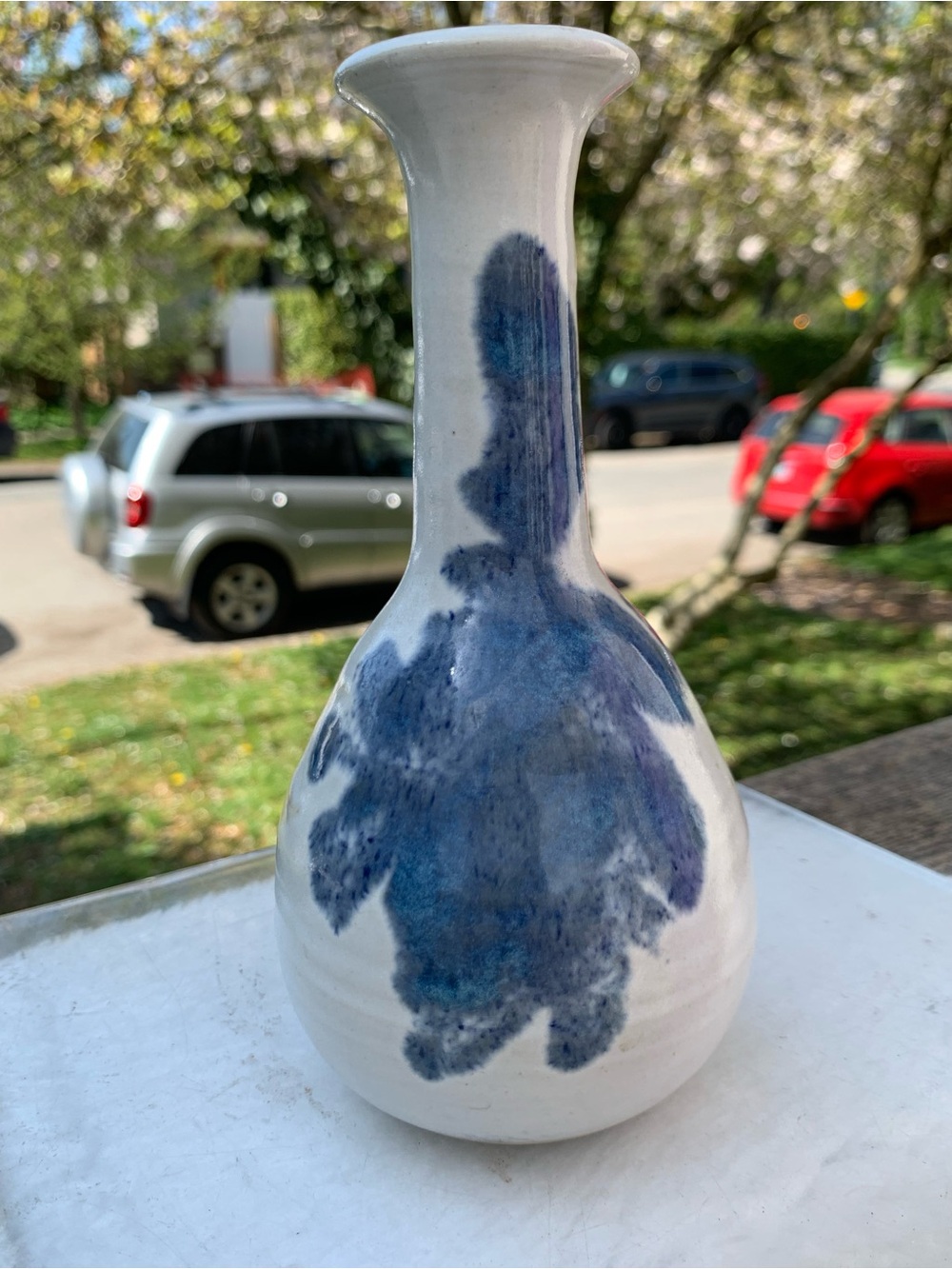 SIGNED Japanese 🇯🇵 style VASE 🏺 artist 🧑🎨 clay - part of set HAND THROWN CLAY